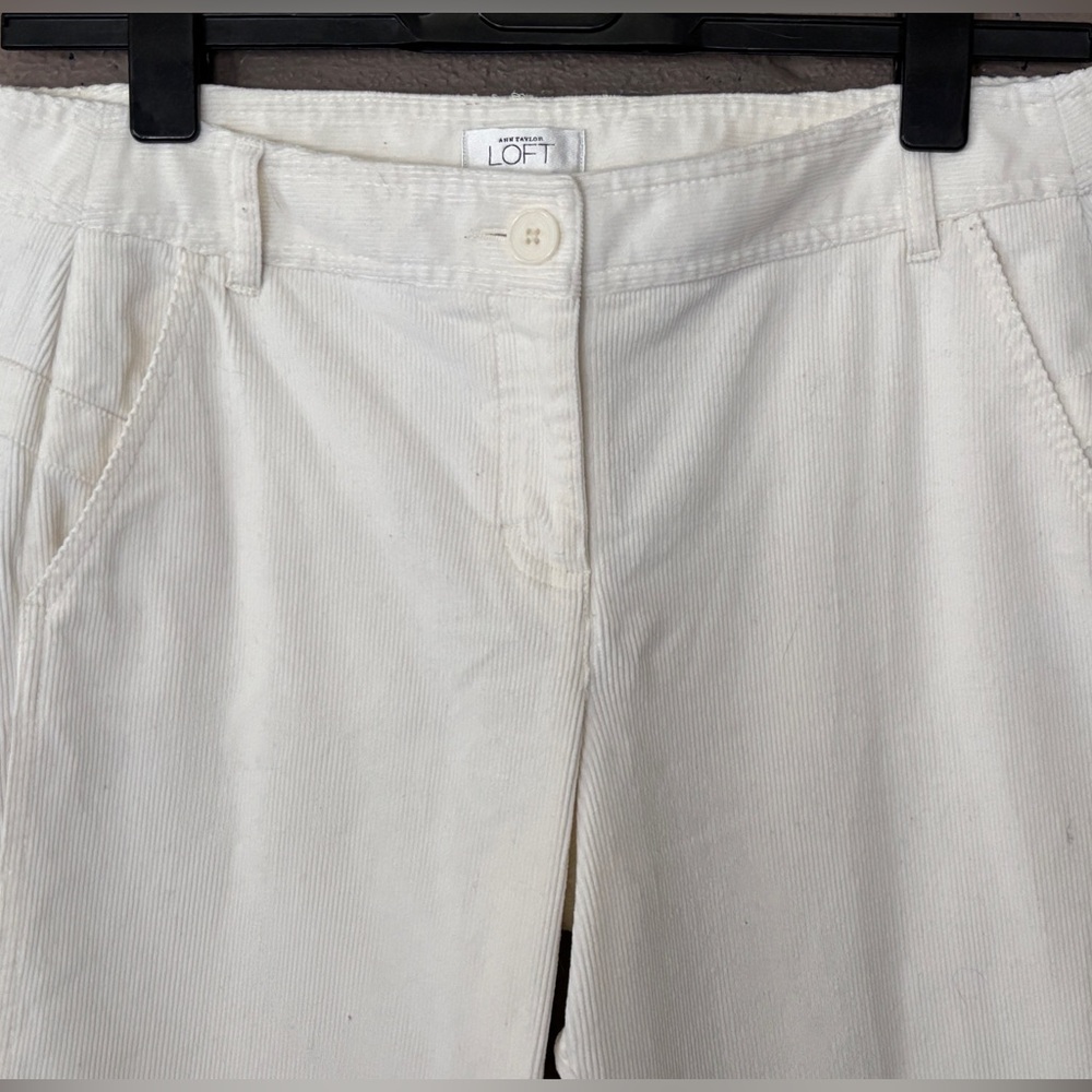LOFT NWOT Cream flare leg Corduroys 10 - Picture 3 of 8